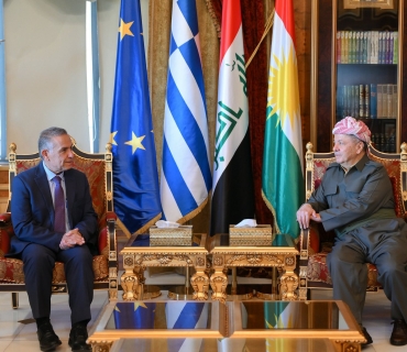 لە پیرمام سەرۆک مەسعود بارزانی پێشوازی لە بەڕێز جۆرجیۆس ئەلەمانۆس باڵیۆزی یۆنان لە عێراق کرد.