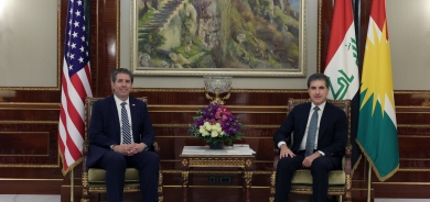 نێچيرڤان بارزانى، سه‌رۆكى هه‌رێمى كوردستان، پێشوازیى له‌ به‌ڕێز مايكڵ ڕيگه‌س، جێگرى وه‌زيرى ده‌رەوه‌ى ئه‌مه‌ريكا كرد