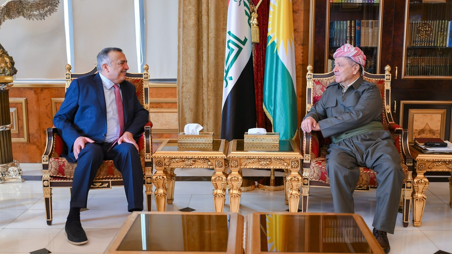 الرئيس بارزاني يستقبل رئيس حزب الحل العراقي