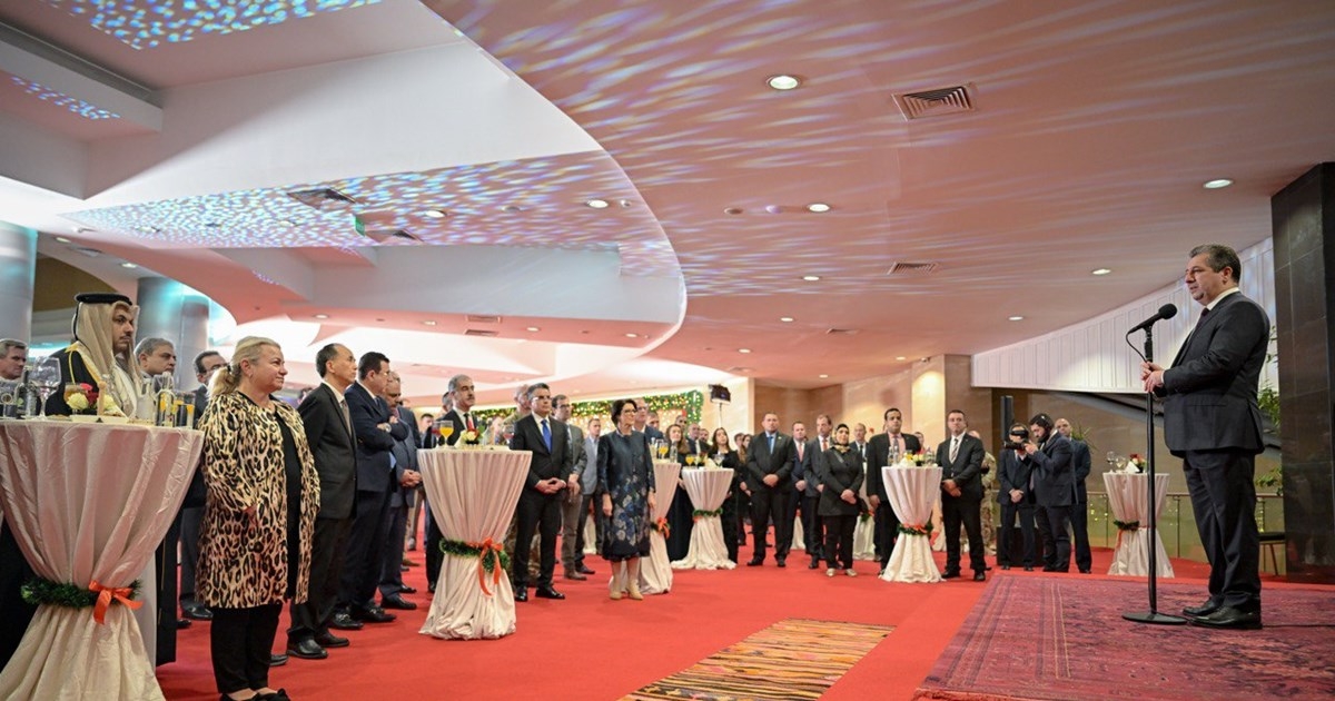 Prime Minister Masrour Barzani Hosts Ambassadors, CGs, Envoys, and Diplomats of Foreign Countries in the Kurdistan Region for New Year