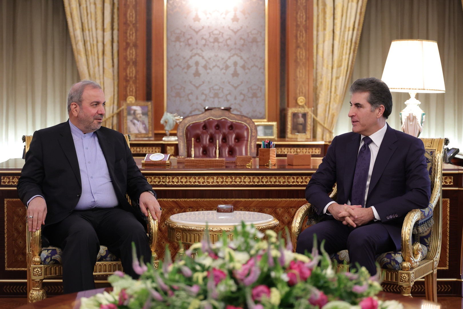 President Nechirvan Barzani Meets Iranian Ambassador to Strengthen Regional Relations and Economic Cooperation