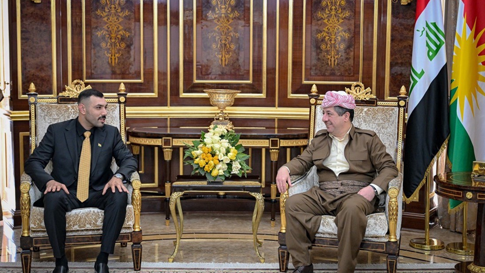 رئيس حكومة إقليم كوردستان يستقبل البطل الكوردي بادين حسو