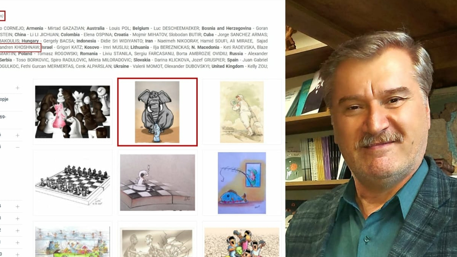 Hendirên Xoşnaw wekî yek ji 50 baştirîn karîkaturîstên cîhanê hat hilbijartin