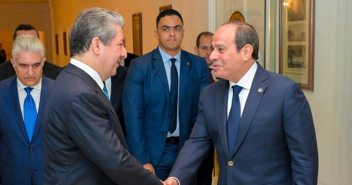 رئيس حكومة إقليم كوردستان والرئيس السيسي يبحثان التنسيق المشترك لحفظ أمن واستقرار المنطقة