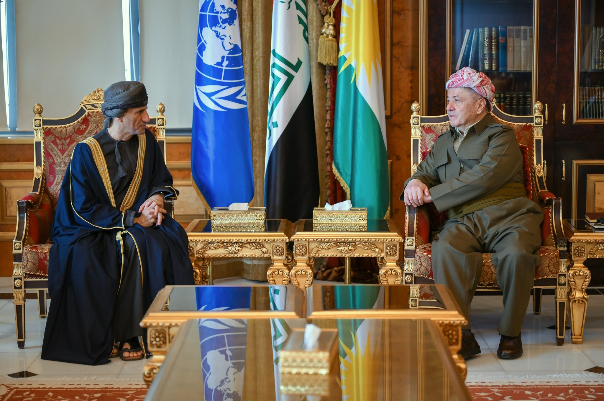 لە پیرمام، سەرۆک مەسعود بارزانی پێشوازی لە بەڕێز محەممەد ئەلحەسسان، نوێنەری تایبەتی سکرتێری گشتیی نەتەوە یەکگرتووەکان و سەرۆکی نێردەی یۆنامی لە عێراق کرد.