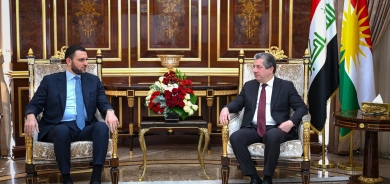 سەرۆکی حکوومەتی هەرێمی کوردستان و سەرمەد خەمیس خەنجەر، سەرۆکی هاوپەیمانیی سیادە کۆبوونەوە.