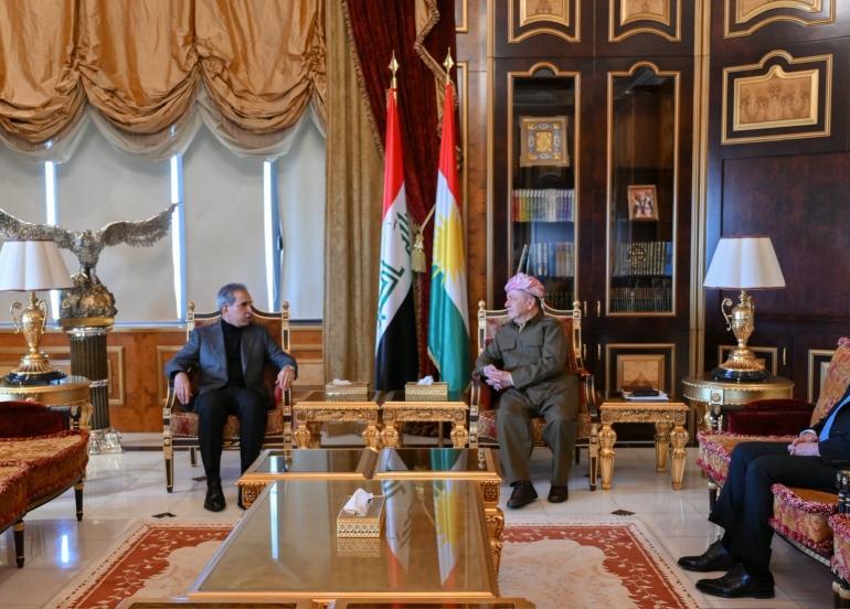 لە پیرمام سەرۆک مەسعود بارزانی پێشوازی لە بەڕێز فائق زێدان، سەرۆکی ئەنجوومەنی باڵای دادوەریی عێراق کرد.