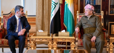 ســـەرۆک مەسعود بارزانی لە پیرمام پێشوازی لە شاندێکی دەستەی بەڕێوەبەرایەتیی یانەی وەرزشیی ئامەدسپۆر کرد