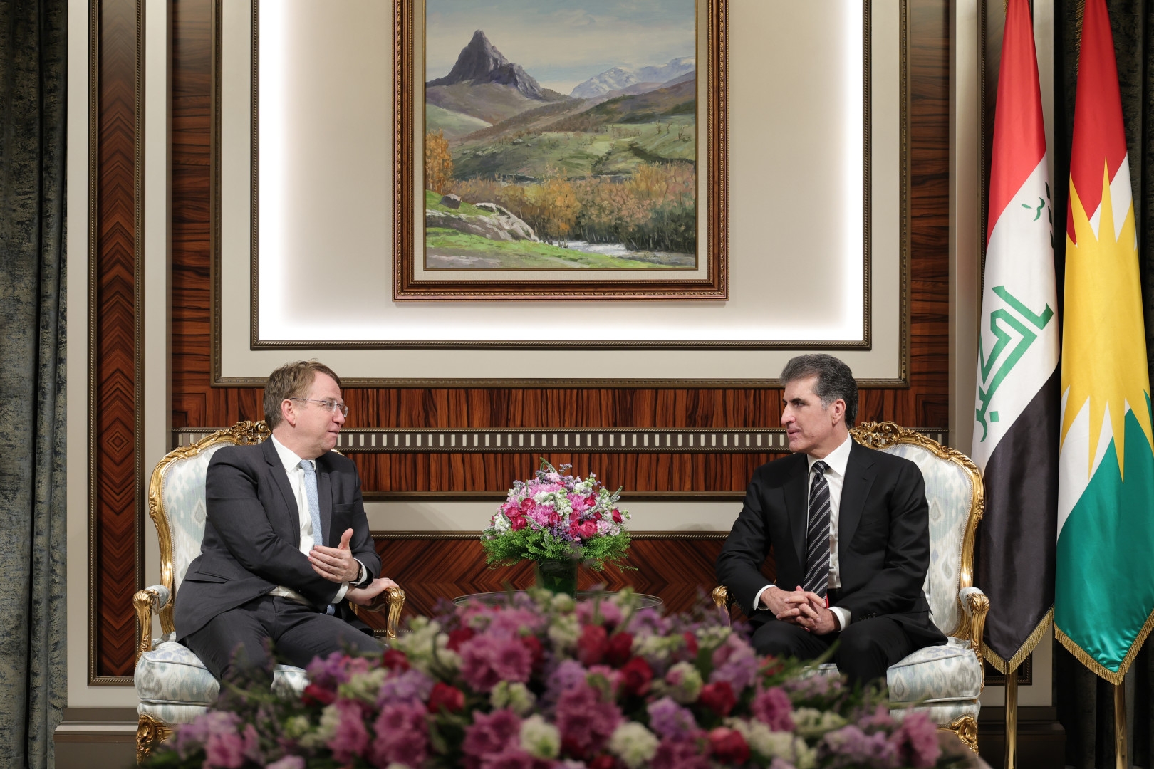 President Nechirvan Barzani and French Ambassador Discuss Iraq–Kurdistan Ties, Regional Stability, and Peace Efforts