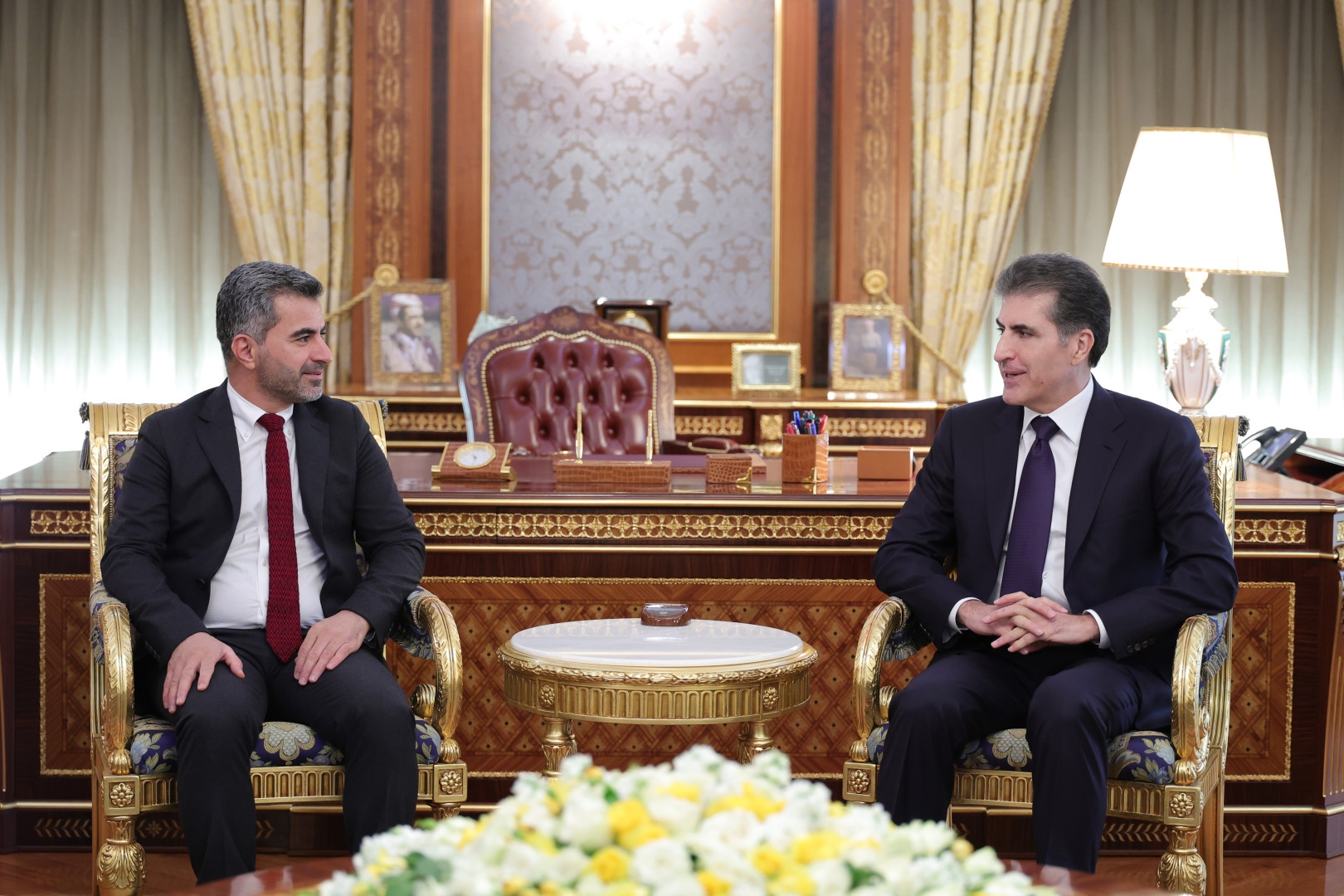 President Nechirvan Barzani congratulates Amedspor sports club