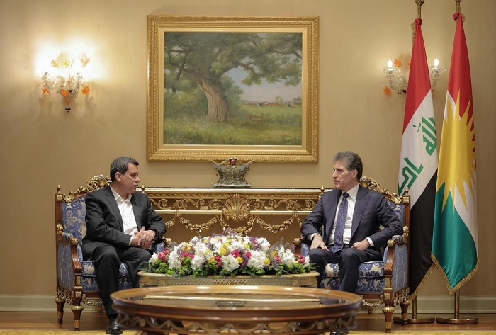President Nechirvan Barzani meets with the Commander of the SDF and the President of the ENKS