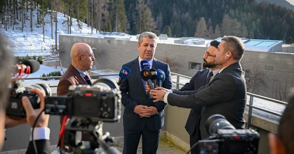 سەرۆكی حكومەت: لە داڤۆس، هەوڵماندا پشتیوانییەکی نێودەوڵەتیی بەهێز بەدەستبهێنین بۆ کۆتاییهێنان بە شەڕ و ڕێزگرتن لە مافەکانی گەلی و گشت پێکهاتەکانی سووریا