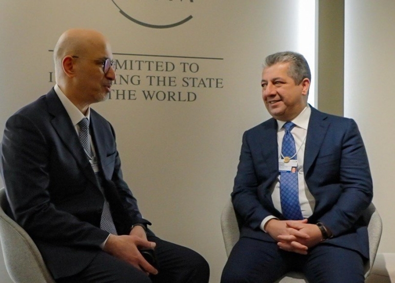 Prime Minister Masrour Barzani Holds Key Diplomatic Meetings at Davos, Discusses Iraq, Syria, and Regional Cooperation