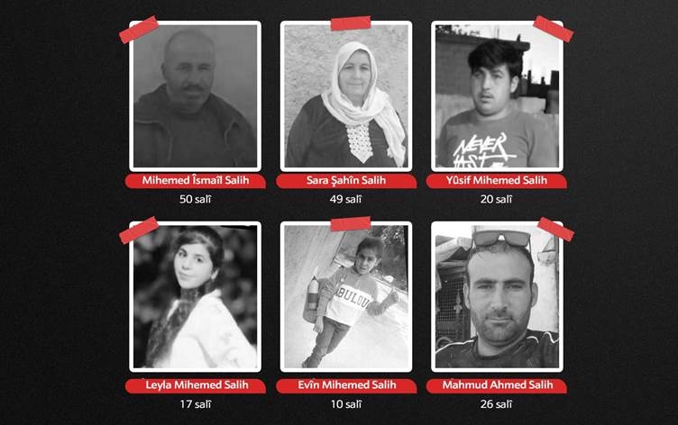 DÊREZOR - Roja agirbestê komkujî, ji malbateke Kurd 6 kes hatin qetilkirin