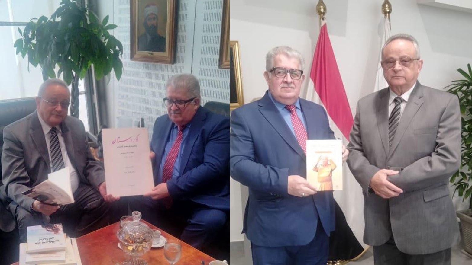 إهداء كتاب الرئيس مسعود بارزاني رجل السلام إلى مكتبة الإسكندرية