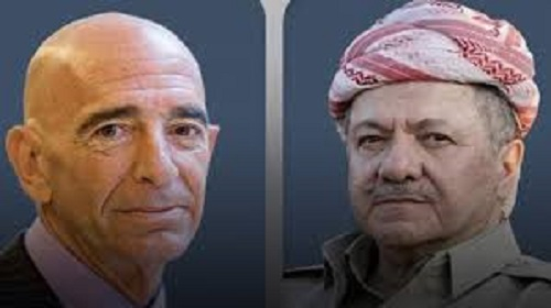 باراك يثمن جهود الرئيس بارزاني بتحقيق الاتفاق بين الحكومة السورية وقسد