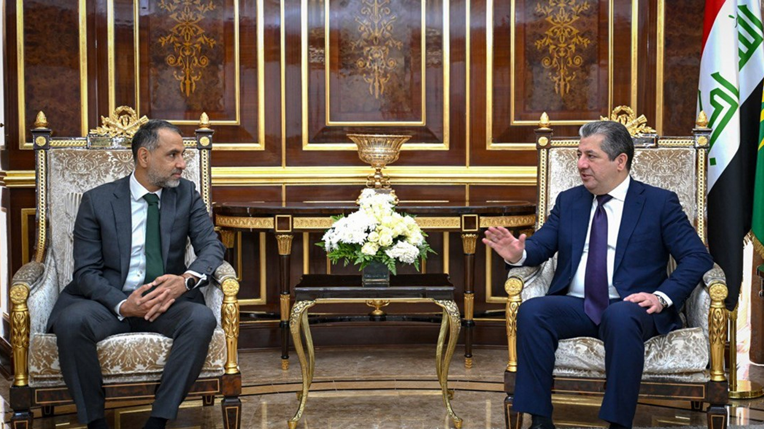 مەسرور بارزانی سەرۆکی حکوومەتی هەرێمی کوردستان, پێشوازی لە عیرفان سدیق باڵیۆزی بەریتانیا لە عێراق کرد.