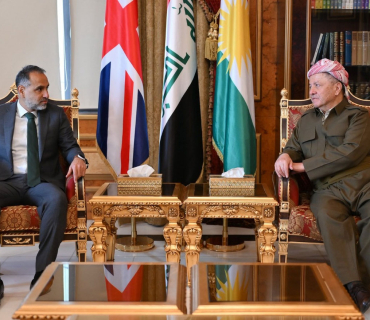 لــە پــیـــرمــام، سەرۆك مەسعود بارزانی پێشوازی لە عرفان سدیق باڵیۆزی بریتانیا لە عێراق كرد.