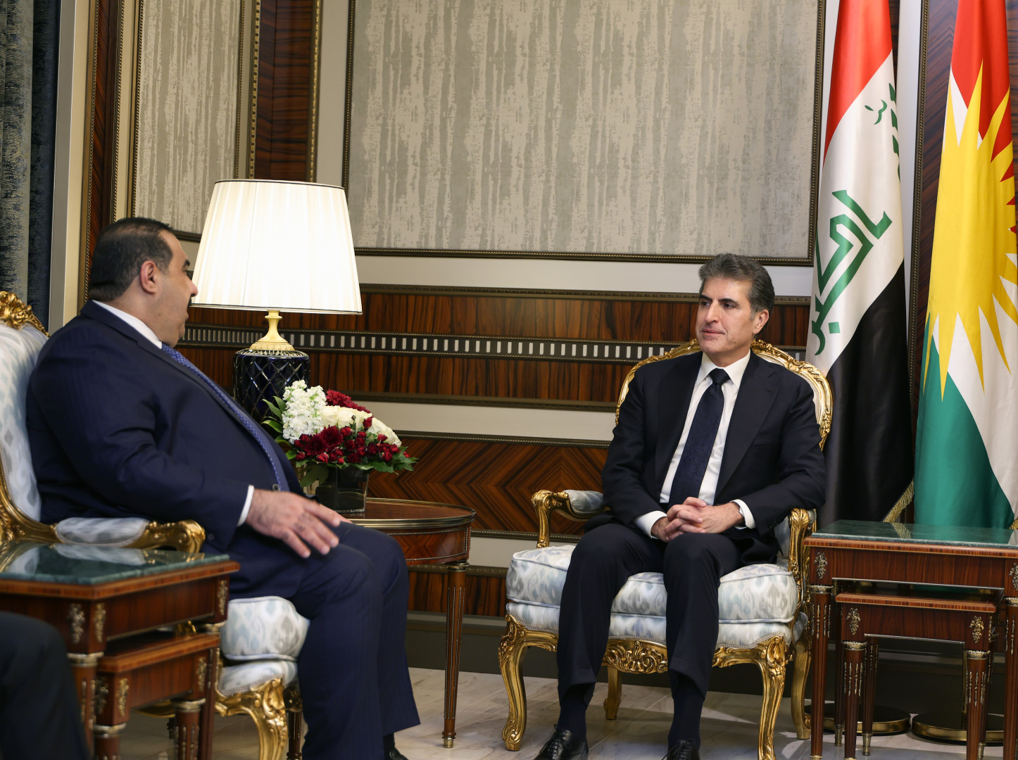 President Nechirvan Barzani meets with Muthanna al-Samarrai