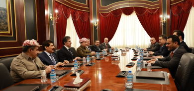 Serok Barzanî li gel şandeke bilind a Çarçoveya Hemahengiyê civiya