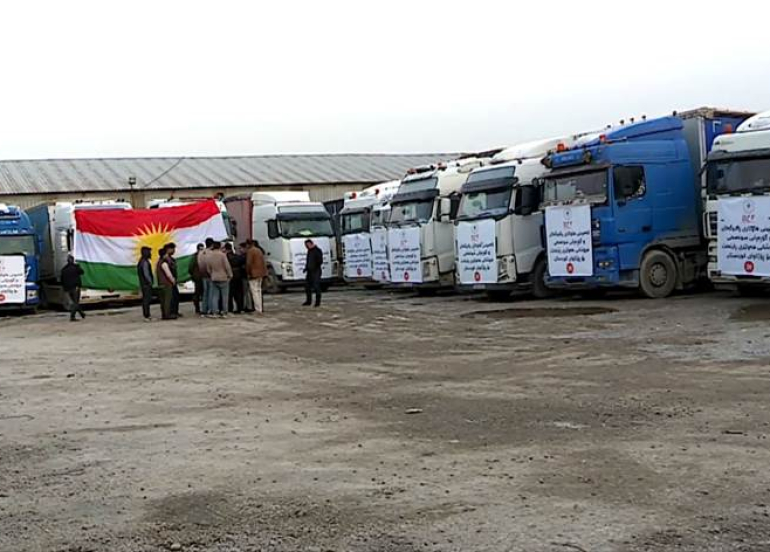 أربيل تمد يد العون مجدداً لروجافا كوردستان بـ 25 شاحنة