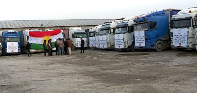 أربيل تمد يد العون مجدداً لروجافا كوردستان بـ 25 شاحنة