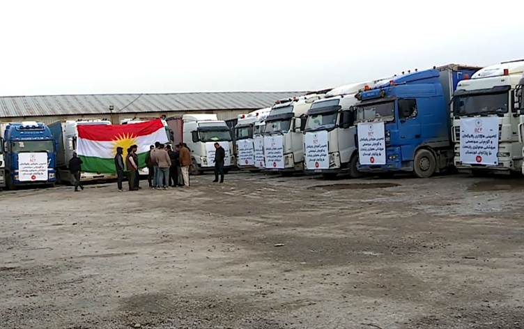 أربيل تمد يد العون مجدداً لروجافا كوردستان بـ 25 شاحنة