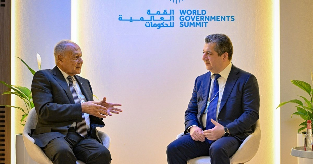 Mesrûr Barzanî û Sekreterê Giştî yê Komkara Erebî Ehmed Ebu Xeyt civiyan