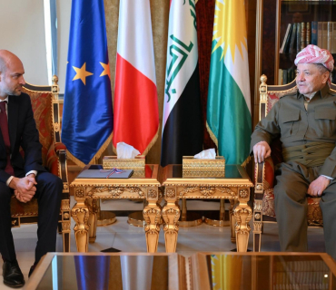 لــــە پــیـــرمـــام سەرۆك مەسعود بارزانی پێشوازی لە ژان نوێل بارۆ وەزیری دەرەوەی فەرەنسا كرد.