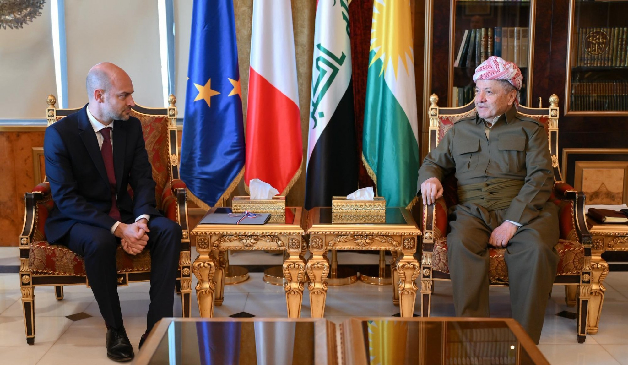 Serok Barzanî pêşwazî li Wezîrê Derve yê Fransayê Jean-Noel Barrot kir