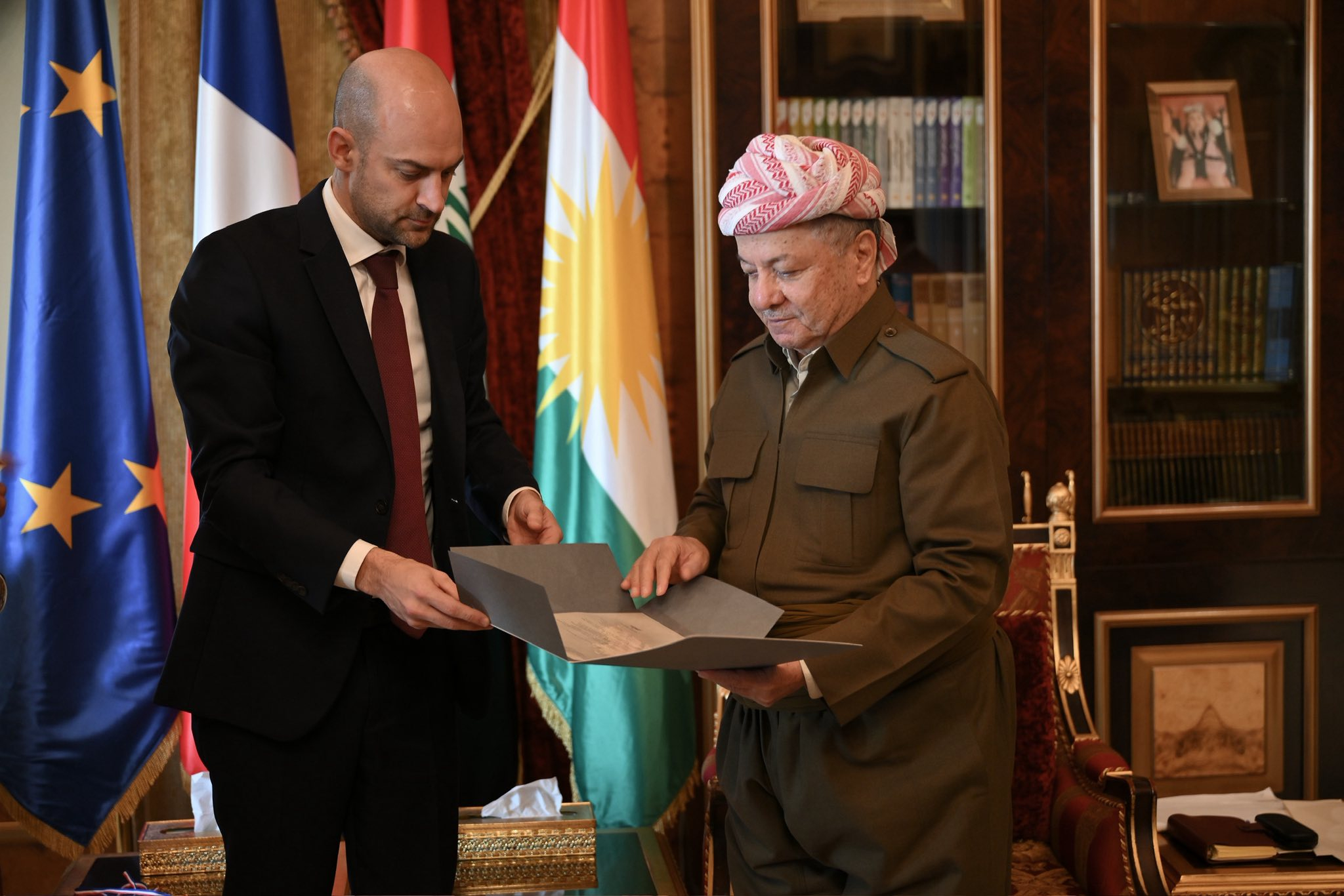 President Barzani and French Foreign Minister Discuss Peace Efforts in the Middle East