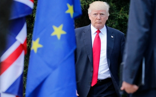 Gotara Donald Trump, Serokê Dewletên Yekbûyî yên Amerîkayê: Heke Amerîka nebûya, niha diviyabû hemû Ewropa bi zimanê Almanî û hinek jî bi Japonî biaxivîna