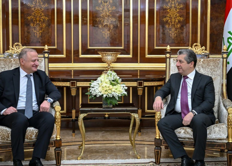 مەسرور بارزانی، سەرۆکی حکوومەتی هەرێمی کوردستان، پێشوازی لە ئارچیل دزولیاشڤیلی، باڵیۆزی جۆرجیا لە عێراق و ئوردن و لوبنان کرد.