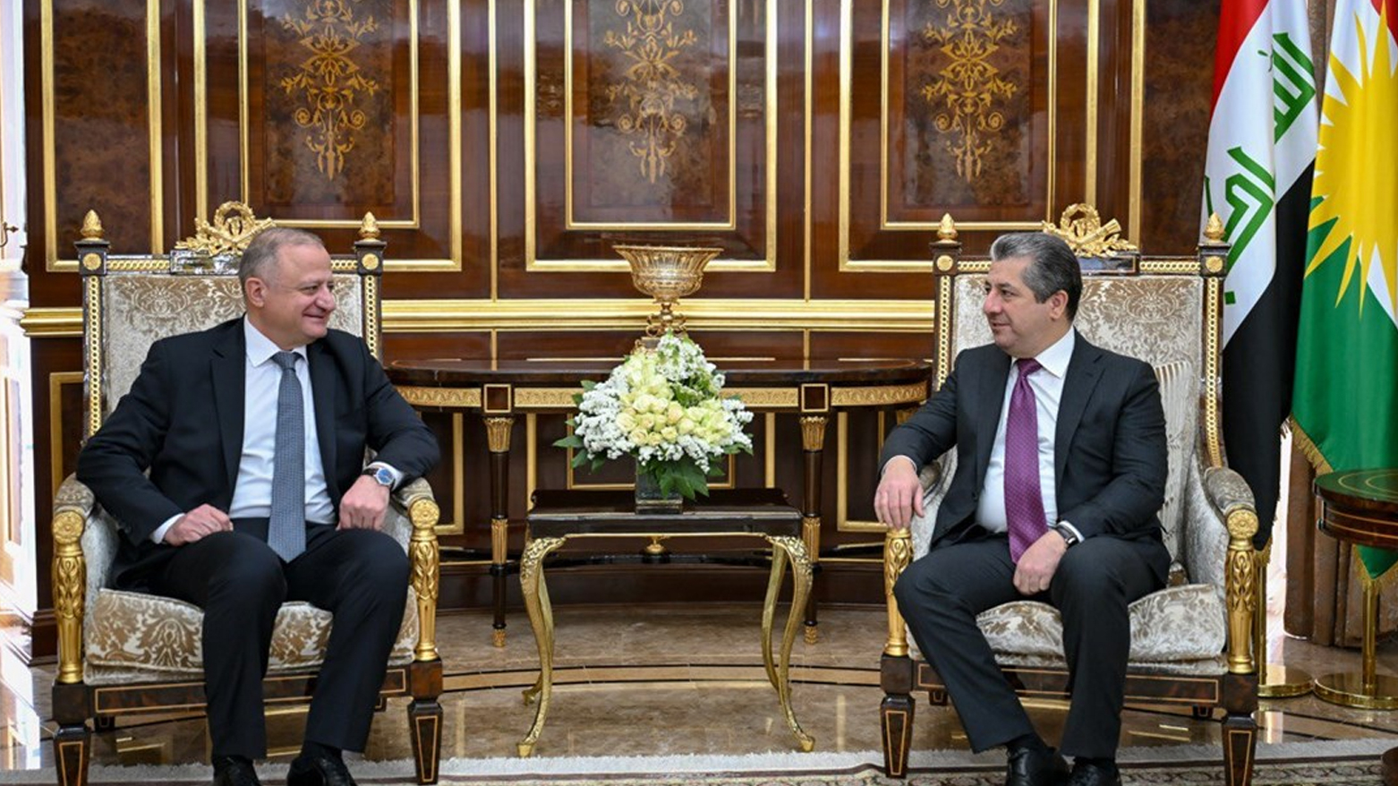 مەسرور بارزانی، سەرۆکی حکوومەتی هەرێمی کوردستان، پێشوازی لە ئارچیل دزولیاشڤیلی، باڵیۆزی جۆرجیا لە عێراق و ئوردن و لوبنان کرد.