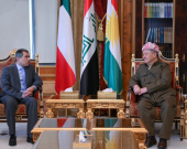 لــــە پیرمام، سەرۆک مەسعود بارزانی پێشوازی لە بەڕێز حەسەن محەمەد زەمان باڵیۆزی کوێت لە عێراق کرد.