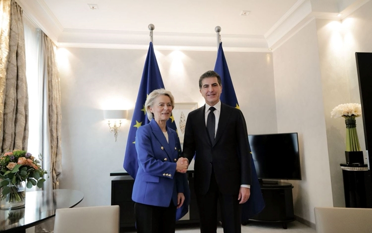 رئيسة المفوضية الأوروبية تشيد بدور نيجيرفان بارزاني واقليم كوردستان في المنطقة