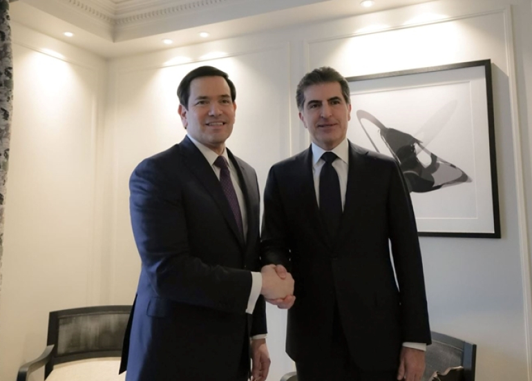 President Nechirvan Barzani meets with US Secretary of State Marco Rubio