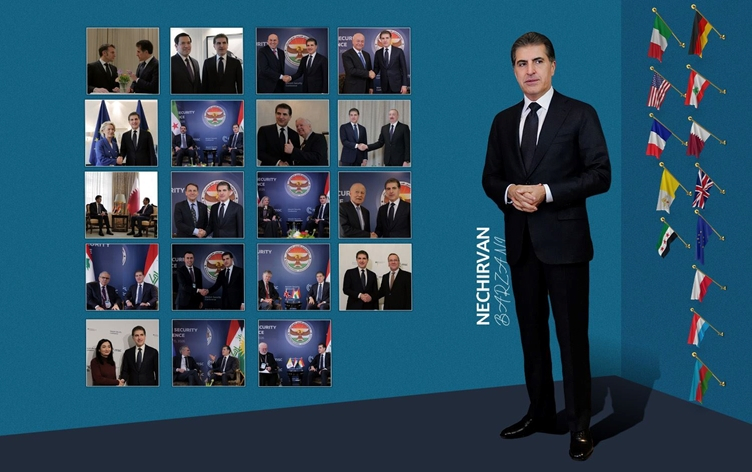 Li Munîhê dîplomasiya germ: Nêçîrvan    Barzanî bi serkirdeyên cîhanê re civiya