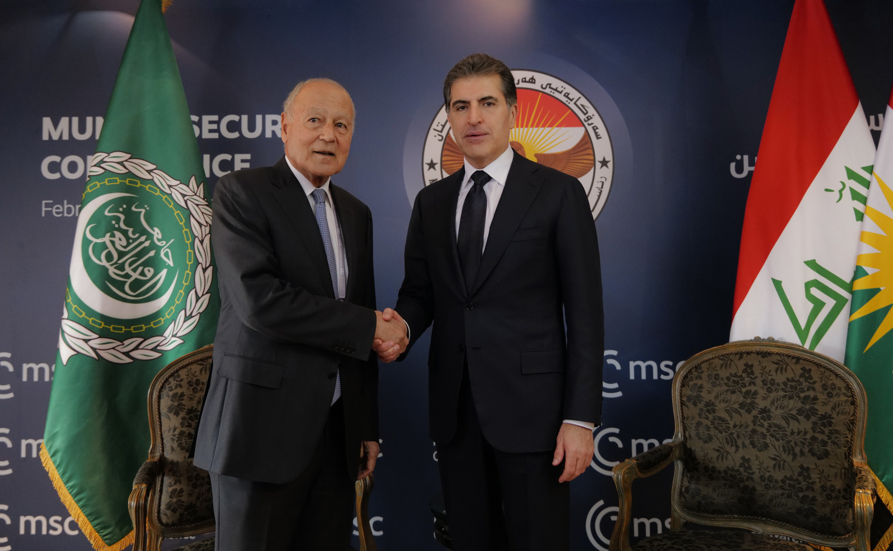 President Nechirvan Barzani meets with Secretary-General Ahmed Aboul Gheit