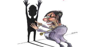 كاریكاتێر، شەڕكردن لەگەڵ سێبەری خۆی