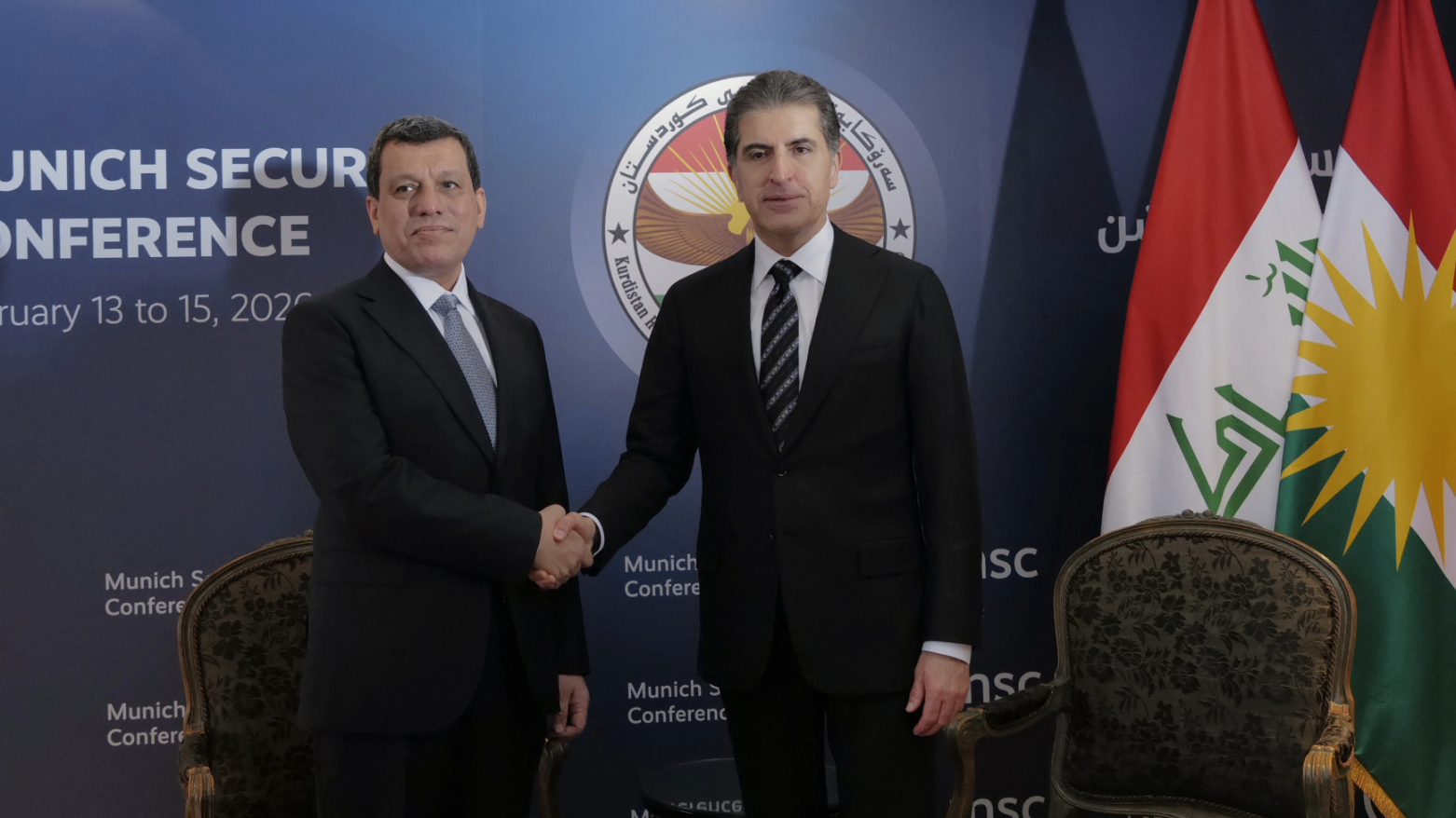 اجتماع رئيس إقليم كوردستان نيجيرفان بارزاني ومظلوم عبدي في ميونيخ