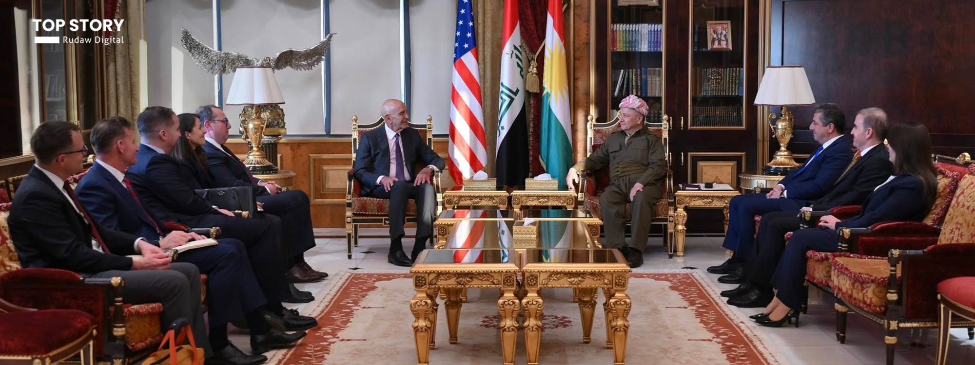 ســـەرۆک بــارزانــی پێشوازی لە تۆم باراک، نێردەی دۆناڵد ترەمپ، سەرۆکی ئەمریکا بۆ کاروباری سووریا کرد