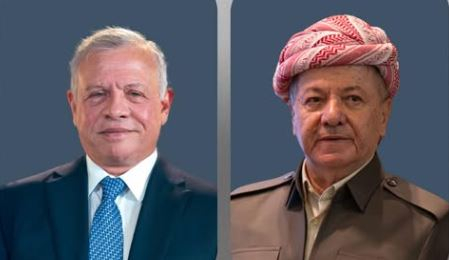 Presidentr Barzani, King Abdullah II Discuss Regional Developments in Phone Call