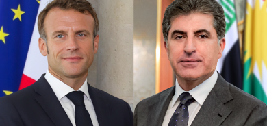 President Nechirvan Barzani and President Emmanuel Macron discuss regional developments