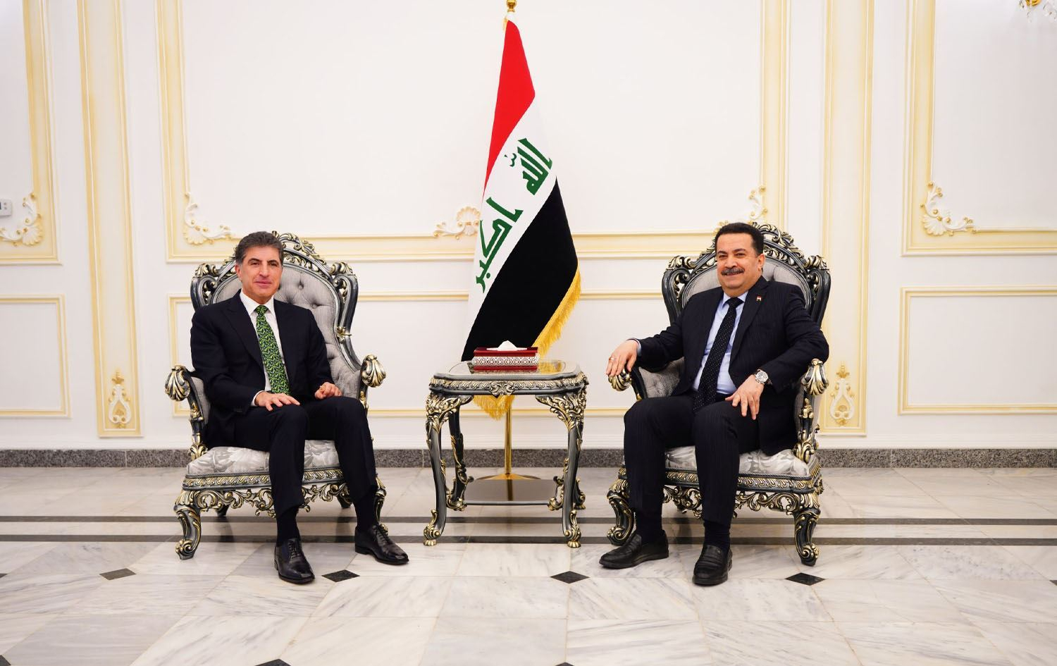 President Nechirvan Barzani, Sudani Discuss Regional Escalation, Reject Attacks on Iraqi Cities