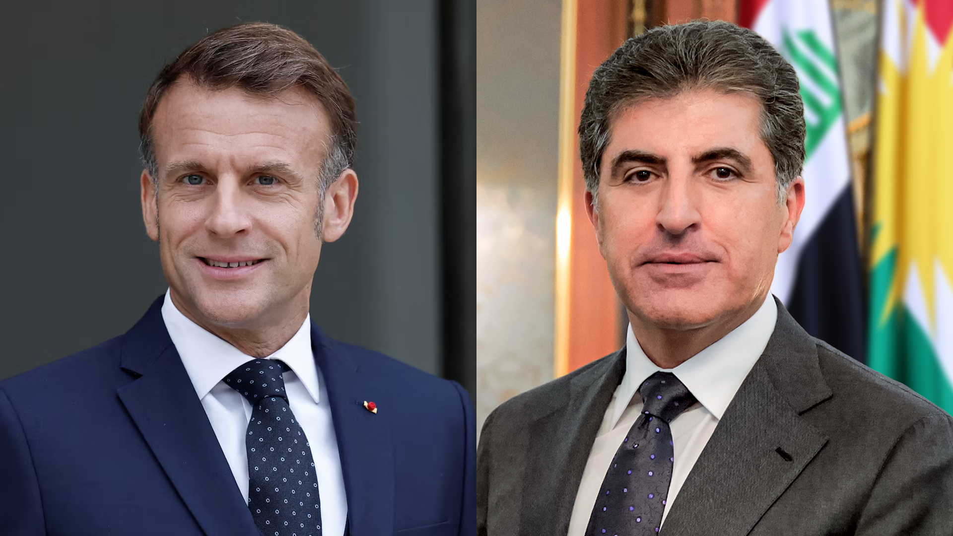 President Nechirvan Barzani and President Emmanuel Macron reiterate the importance of preserving peace and stability