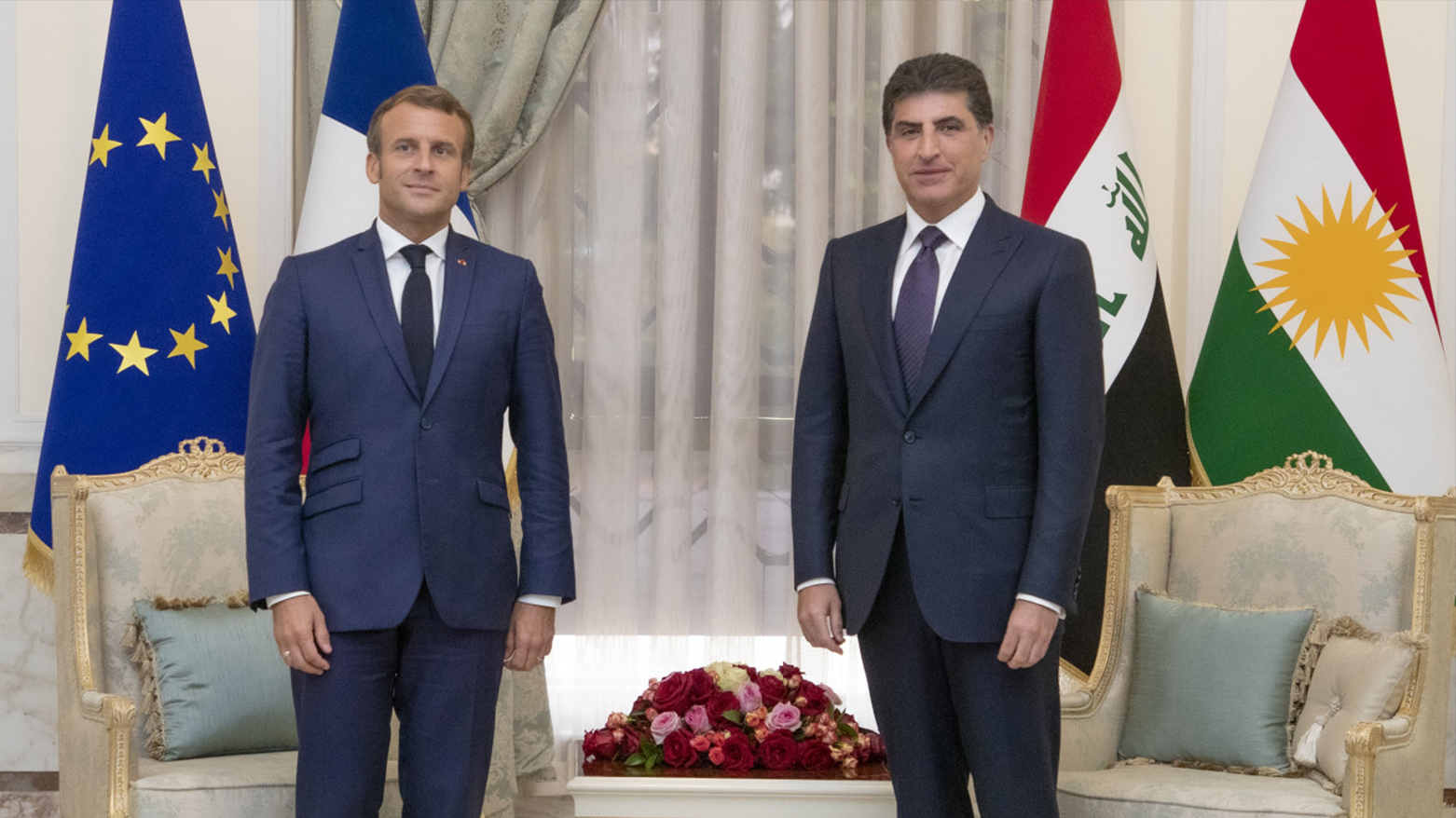 Macron and Nechirvan Barzani Condemn Deadly Drone Attack on Makhmour Base