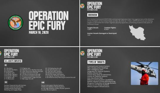 CENTCOM Releases Data on Scale of “Operation Epic Fury” Military Campaign