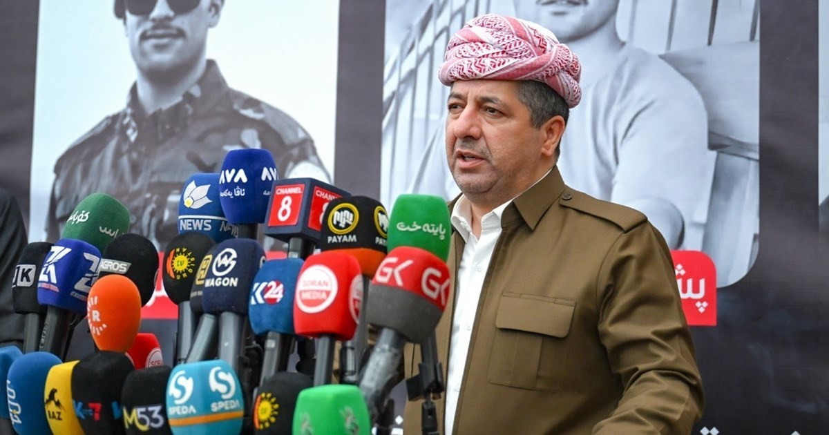 KRG Prime Minister Masrour Barzani Attends Funeral in Soran for Six Peshmerga Killed in Iranian Missile Attack, Vows to Uphold Martyrs’ Legacy