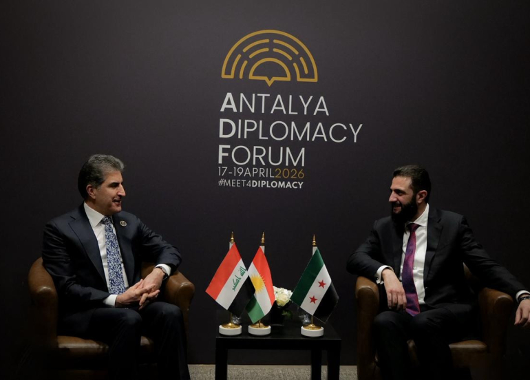 Kurdistan Region President Meets Syrian President Ahmed al-Sharaa at Antalya Diplomacy Forum